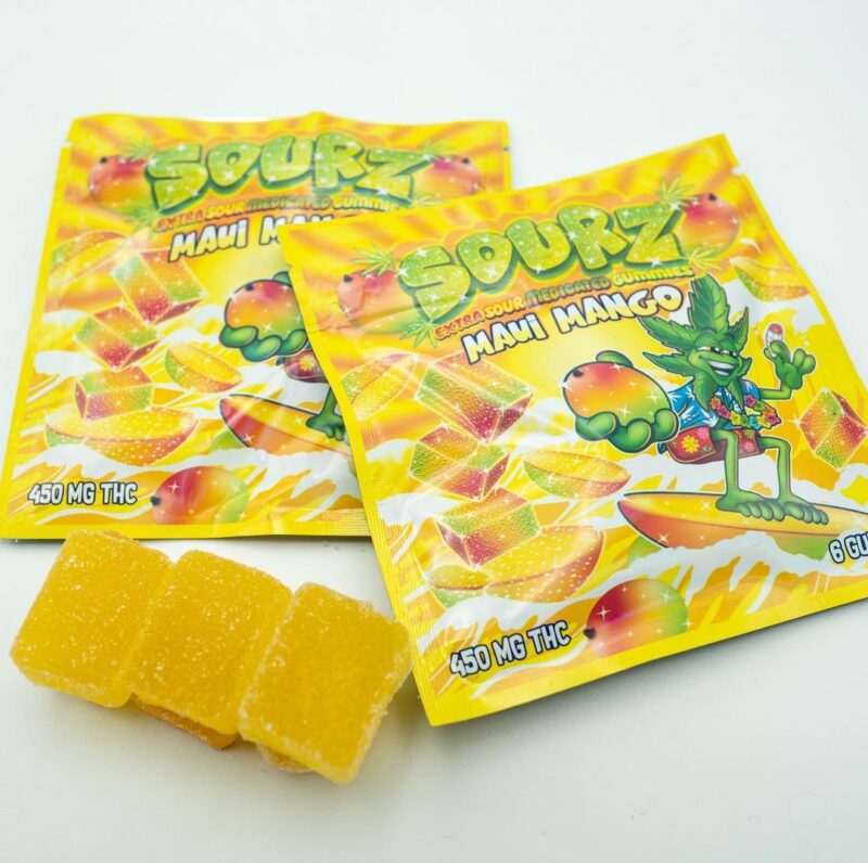 Maui Mango medicated 450mg THC sourz gummies